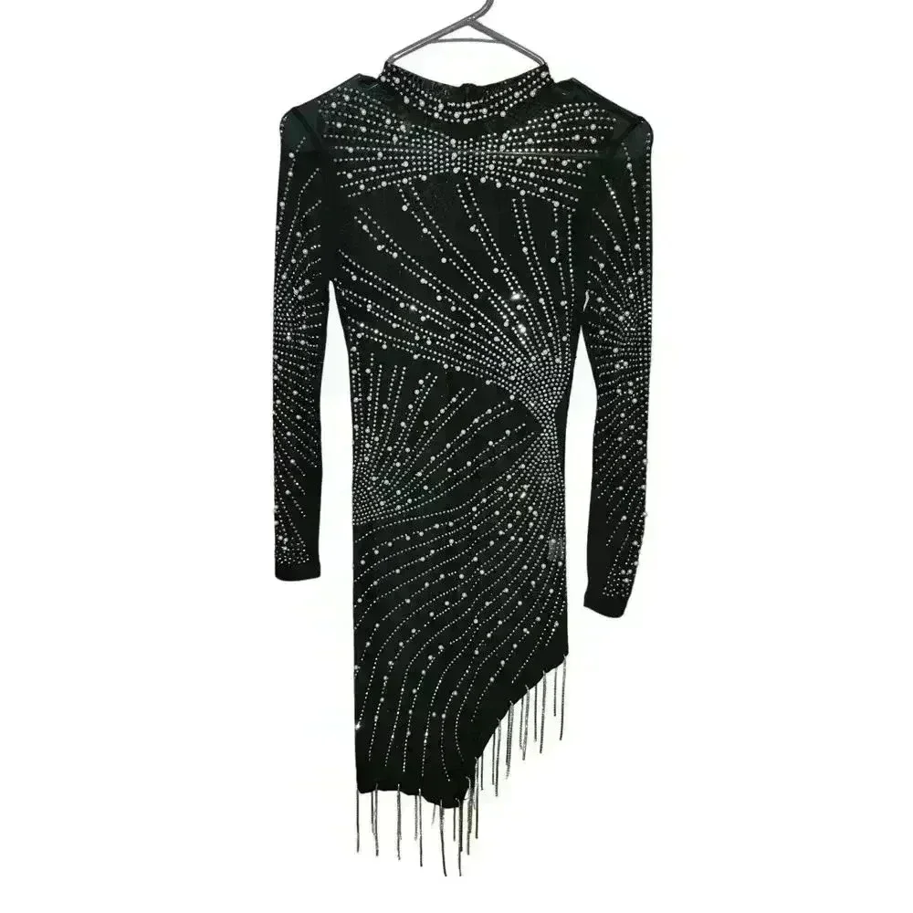 Holiday / Formal Black Dress with Pearl and Rhinestone - Size S - Picture 1 of 5